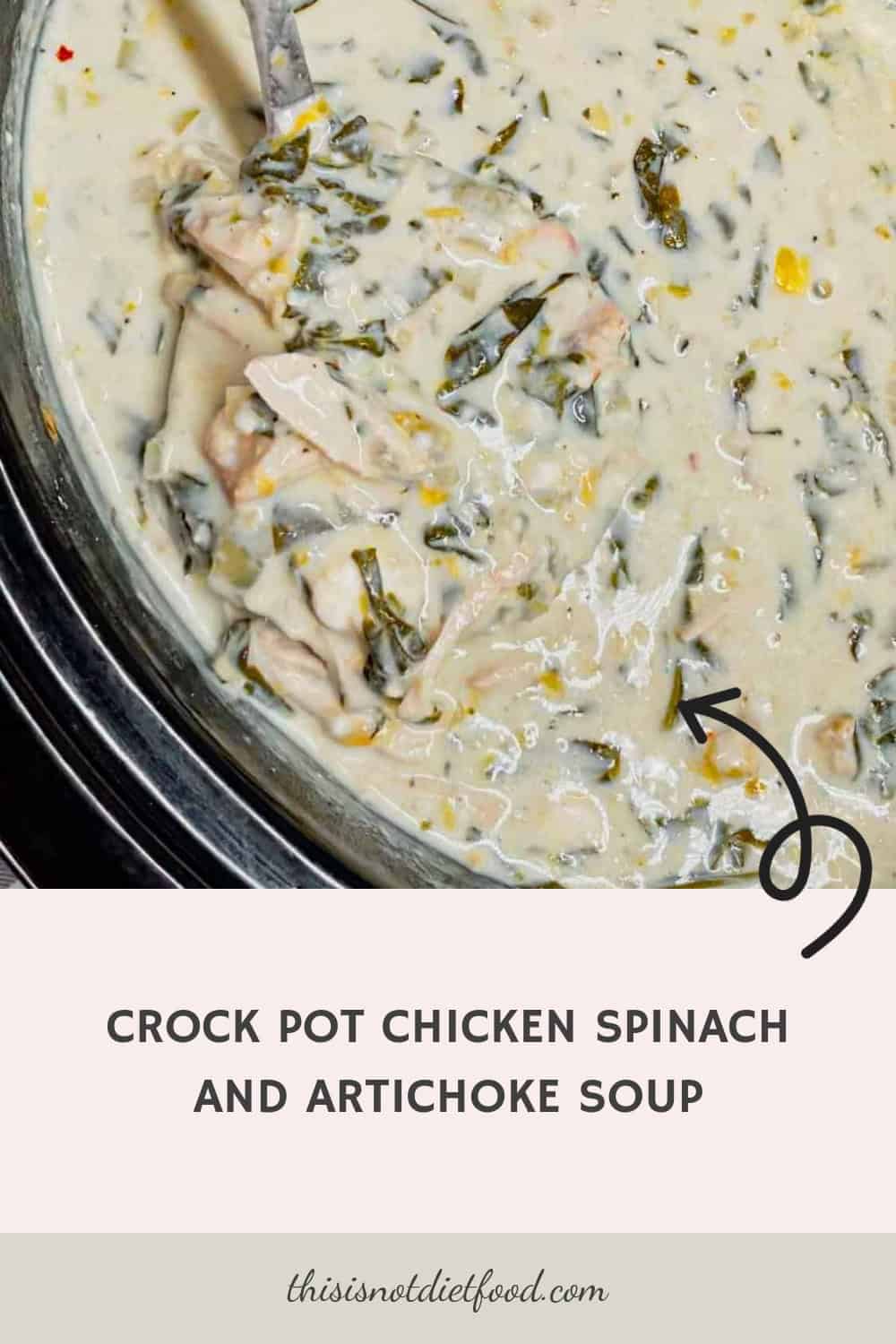 Crock Pot Chicken Spinach and Artichoke Soup - THIS IS NOT DIET FOOD
