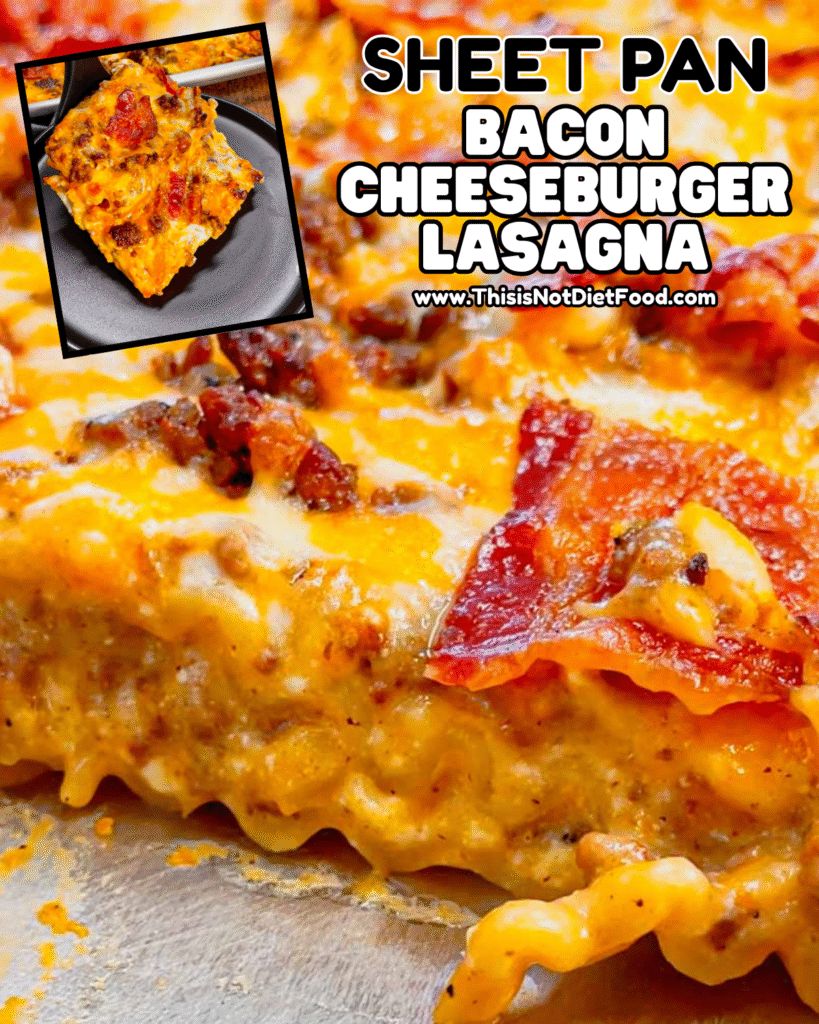🍔🧀 Bacon Cheeseburger Sheet Pan Lasagna &ndash; Cheesy Comfort Dinner 🥓🔥
This Bacon Cheeseburger Sheet Pan Lasagna combines all your cheeseburger favorites &mdash; savory ground beef, crispy bacon, gooey cheddar & mozzarella cheese, and rich lasagna layers &mdash; on one pan for an easy baked dinner the whole family will devour! Perfect for easy weeknight meals, family dinner ideas, comfort food recipes, ground beef casseroles, bacon cheeseburger lovers, lasagna hacks, and sheet pan dinners that save time and cleanup. Save this bacon cheeseburger sheet pan lasagna recipe, cheeseburger lasagna, one-pan dinner, cheesy baked meal, and tap for the full step-by-step photos & tips on This Is Not Diet Food! ❤️
#baconcheeseburgerlasagna #cheeseburgerrecipe #sheetpandinner #comfortfood #groundbeefrecipes #cheesydinner #easymeals #familyfavorite #thisisnotdietfood