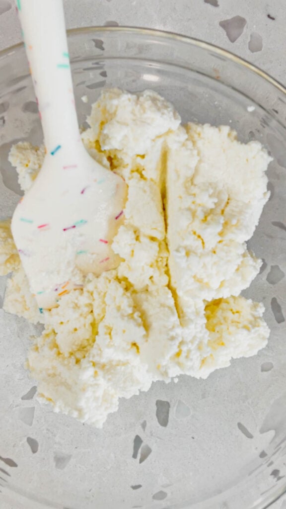 ricotta in a mixing bowl