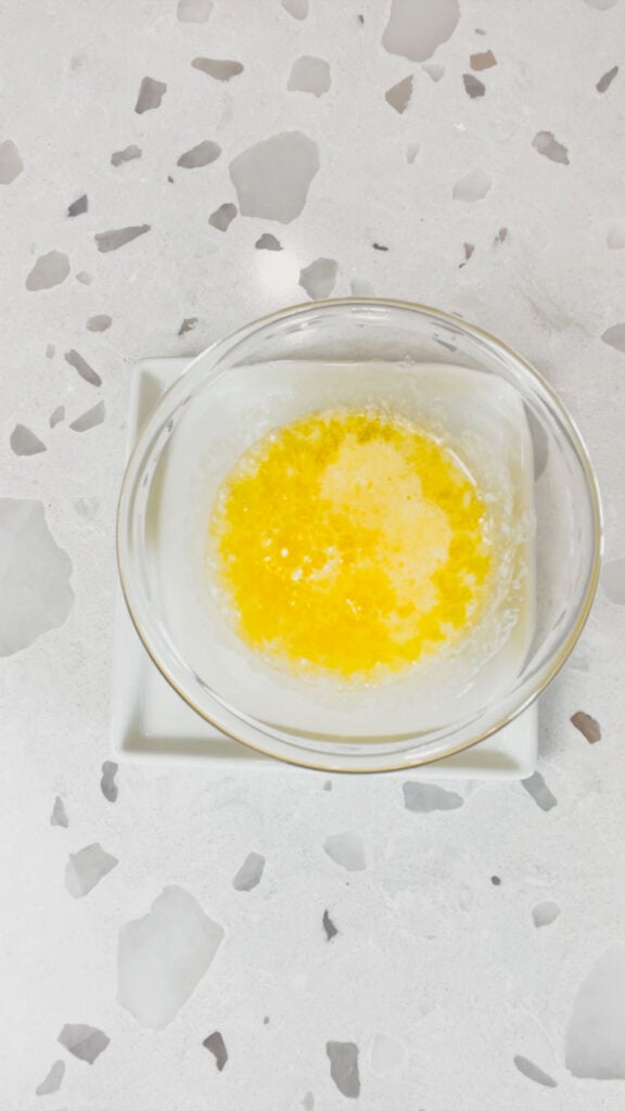 melted butter in a small glass bowl