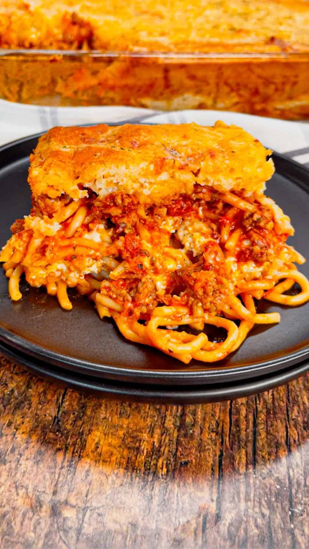 Take your comfort food game to the next level with this Cheddar Bay Spaghetti Casserole—where rich, cheesy pasta meets the buttery, garlicky goodness of those famous biscuits in one irresistible bake!

This hearty casserole is loaded with ground beef, marinara, ricotta, mozzarella and spaghetti noodles all topped with an irresistible fluffy layer of Cheddar Bay biscuit.