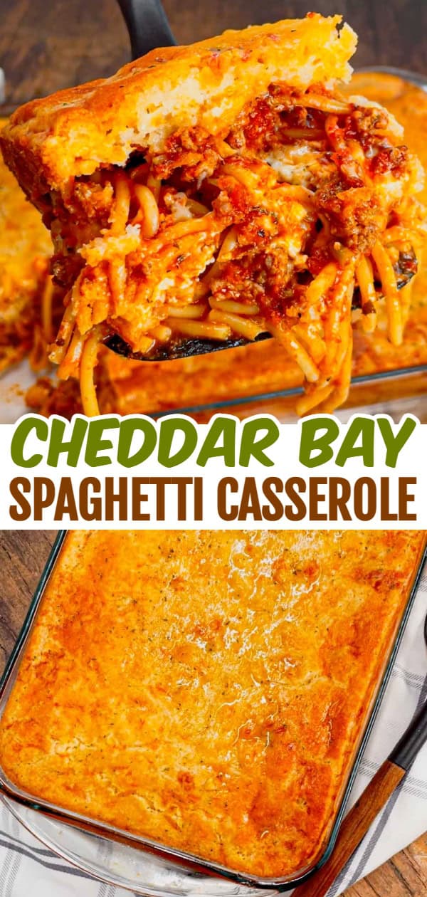 Take your comfort food game to the next level with this Cheddar Bay Spaghetti Casserole—where rich, cheesy pasta meets the buttery, garlicky goodness of those famous biscuits in one irresistible bake! This hearty casserole is loaded with ground beef, marinara, ricotta, mozzarella and spaghetti noodles all topped with an irresistible fluffy layer of Cheddar Bay biscuit.