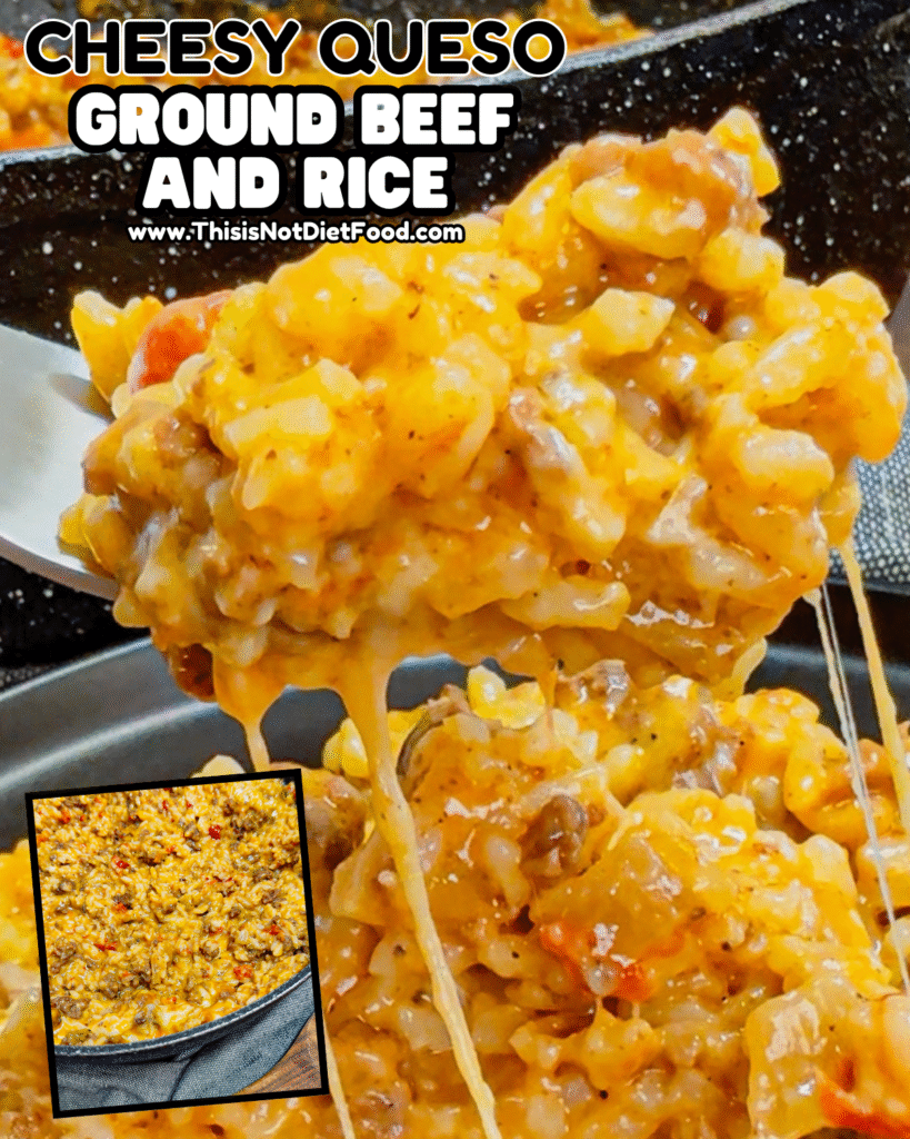 🌮🧀 Cheesy Queso Ground Beef and Rice &ndash; Easy Tex‑Mex Comfort Meal 🍚
This Cheesy Queso Ground Beef and Rice is loaded with seasoned ground beef, creamy queso cheese sauce, fluffy rice, saut&eacute;ed onions & peppers, and bold Mexican‑inspired flavors &mdash; the ultimate one‑pot dinner your whole family will devour! Perfect for easy weeknight dinners, family meal ideas, Tex‑Mex recipes, cheesy rice dishes, ground beef dinners, and comfort food favorites. Save this queso ground beef and rice recipe, cheesy beef rice skillet, one‑dish Tex‑Mex meal, easy cheesy dinner, and tap for the full recipe with step‑by‑step photos & tips on This Is Not Diet Food! ❤️
#cheesyqueso #groundbeefrecipes #riceskillet #texmexdinner #comfortfood #onepotmeal #easydinners #cheesyrice #familyfavorite #thisisnotdietfood