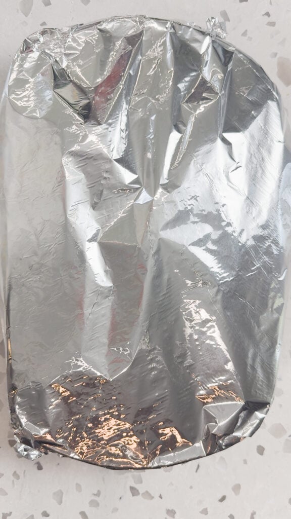 foil covered baking dish