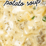 Cheesy Hamburger Potato Soup is the perfect cold weather comfort food for fall and winter. This thick and creamy soup is loaded with ground beef, diced potatoes, green onions and cheddar cheese. If you are looking for an easy weeknight dinner recipe idea using ground beef then you need to give this a try. It is a family friendly meal kids will love.