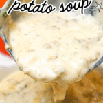 Cheesy Hamburger Potato Soup is the perfect cold weather comfort food for fall and winter. This thick and creamy soup is loaded with ground beef, diced potatoes, green onions and cheddar cheese. If you are looking for an easy weeknight dinner recipe idea using ground beef then you need to give this a try. It is a family friendly meal kids will love.