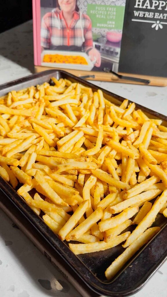 french fries on a baking sheet