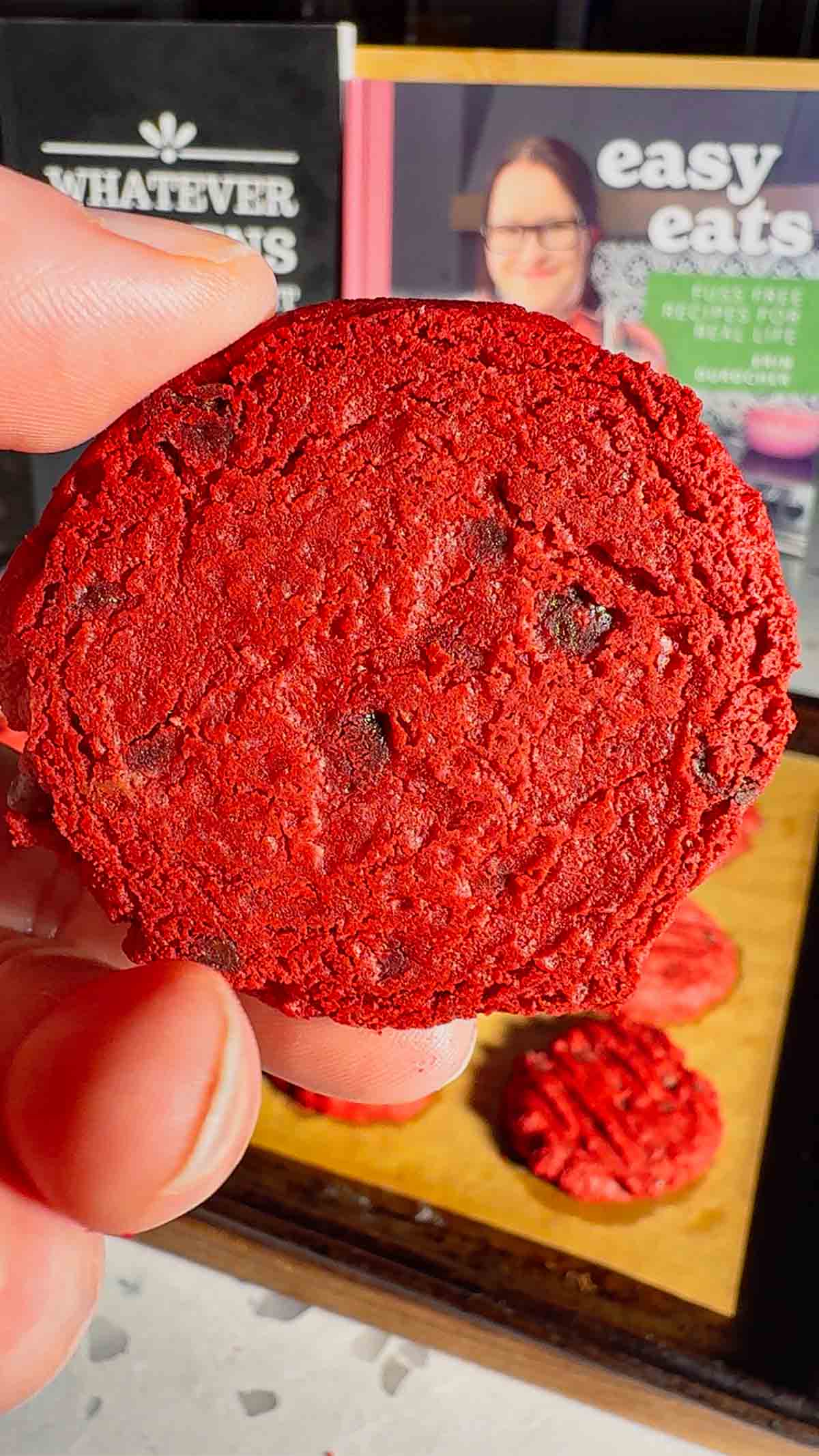 These red velvet shortbread cookies are a festive twist on classic whipped shortbread, with a rich red colour. With cream cheese, a hint of cocoa powder, and mini chocolate chips, this easy red velvet cookie recipe delivers the perfect balance of buttery, chocolatey flavour in every bite. Whether you’re baking for the holidays, a cookie exchange, or just because, these red velvet shortbread cookies are simple to make and guaranteed to stand out on any dessert table.