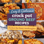 14 crock pot ground beef recipes that make busy weeknight dinners and schoolnights so much easier. These easy slow cooker dinners are perfect for family meals, picky kids, and simple comfort food cooking. You’ll find hearty soup recipes, cheesy pasta dinners, classic meatloaf, and flavorful Mexican taco inspired meals all made with ground beef. These slow cooker recipes are budget friendly, family friendly, and perfect for meal planning or freezer meals. Just toss everything in your crock pot and come home to a warm, filling dinner that’s perfect for busy families who need easy comfort food without the stress.