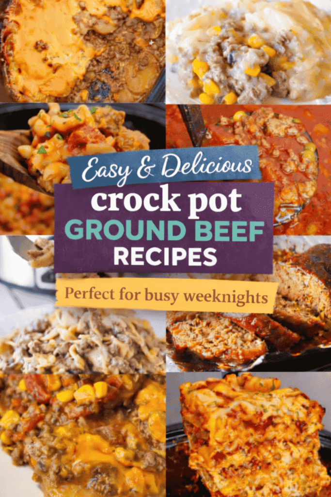 14 crock pot ground beef recipes that make busy weeknight dinners and schoolnights so much easier. These easy slow cooker dinners are perfect for family meals, picky kids, and simple comfort food cooking. You’ll find hearty soup recipes, cheesy pasta dinners, classic meatloaf, and flavorful Mexican taco inspired meals all made with ground beef. These slow cooker recipes are budget friendly, family friendly, and perfect for meal planning or freezer meals. Just toss everything in your crock pot and come home to a warm, filling dinner that’s perfect for busy families who need easy comfort food without the stress.