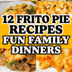 12 Frito pie recipes perfect for family dinners, potlucks, and casual parties. This roundup includes classic Frito chili pie recipes, homemade Frito pie casserole dishes, and creative variations like Frito taco pie, pizza Frito pie, sloppy Joe Frito pie, and chicken Frito pie. You’ll find oven baked Frito pie recipes with chili, ground beef, hamburger meat, and crunchy corn chips for the ultimate comfort food dinner. These easy Frito pie recipe ideas are great for feeding a crowd and perfect for family gatherings, potluck meals, and fun party dinners. From Texas Frito pie to cheesy casseroles with corn chips, these recipes are kid friendly, hearty, and perfect for busy weeknight dinners.