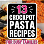 13 crockpot pasta recipes perfect for busy weeknights and easy family dinners. This collection includes chicken pasta crockpot recipes, chicken and pasta crockpot recipes, crockpot pasta recipes ground beef, and crockpot penne pasta recipes that are simple and satisfying. You’ll find ground beef crock pot spaghetti, crock pot pasta recipe Alfredo, crockpot pasta recipes with meatballs, and creamy crockpot pasta recipes with cream cheese. These crockpot pasta recipes are kid friendly and perfect for feeding families on busy school nights or relaxing Sunday dinners. With dump and go slow cooker meals like lasagna, Italian sausage pasta, and meatless pasta dishes, these crockpot pasta recipes are perfect for meal prepping and easy dinners.