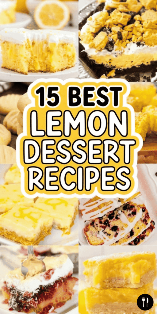 Looking for the best lemon desserts to brighten your day? These lemon dessert recipes easy options are packed with fresh, citrus flavor and perfect for any occasion. This collection includes lemon cake recipes, lemon bars recipe favorites, and creamy lemon pudding treats. You’ll also find lemon blueberry desserts, strawberry lemon desserts, and raspberry lemon desserts for a fruity twist. From no bake lemon desserts to lemon cake mix desserts and lemon pie filling desserts, these recipes are simple and delicious. Perfect for party desserts, potluck desserts, and summer lemon desserts, these lemon sweets are refreshing, easy to make, and always a crowd favorite.