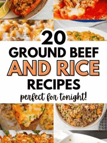 Looking for easy meals with ground beef that are filling and budget friendly? These ground beef and rice recipes are perfect for busy nights and lazy dinners. This collection includes hamburger meat and rice recipes easy enough for weeknights, plus ground beef fried rice, rice bowls with ground beef, and comforting casseroles. You’ll find cheese ground beef and rice casserole, French onion ground beef and rice, and classic ground beef and rice skillet meals. There are also stuffed bell peppers ground beef and rice and hearty ground beef and rice soup options. These ground beef recipes for dinner are simple, satisfying, and perfect for meal prep or feeding the whole family.