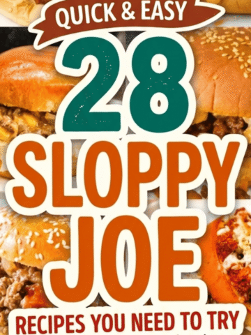 28 quick and easy sloppy joe recipes perfect for dinner ideas for families, parties, and feeding a crowd. This roundup includes classic homemade sloppy joe sauce recipes with ketchup, tomato sauce, chili sauce, brown sugar, and even healthy versions with no ketchup. You’ll find sloppy joe sliders, sloppy joe dogs, cheesy sloppy joe casseroles, nacho sloppy joe bakes, and fun comfort food mashups like sloppy joe mac and cheese and garlic butter sloppy joe bread. Recipes include ground turkey, ground chicken, pork, bacon, and even creative versions using salsa, BBQ sauce, spaghetti sauce, and Cajun flavors. Great for kids, meal prep, large groups, and easy weeknight dinners.