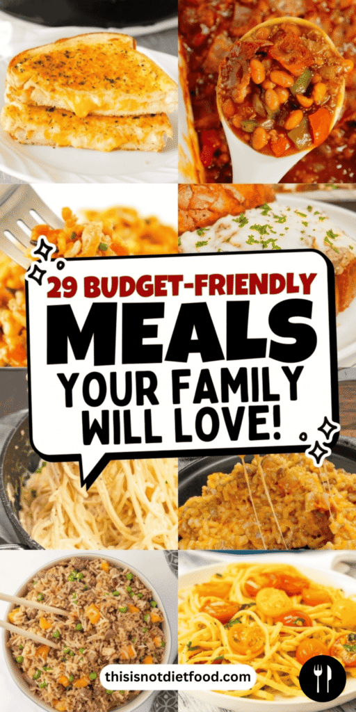 29 cheap easy meals for families perfect for saving money while still serving delicious dinners. This roundup includes low budget dinner ideas, extremely cheap meals, and easy meals on a budget that are perfect for busy weeknights. You’ll find quick and easy dinner recipes made with simple ingredients that stretch your grocery budget and feed the whole family. These budget friendly meals are great for picky eaters and include frugal meals that are hearty and satisfying. If you’re looking for cheap meals on a budget families will love, these recipes are perfect for meal planning, saving money on groceries, and cooking meals on a tight budget.