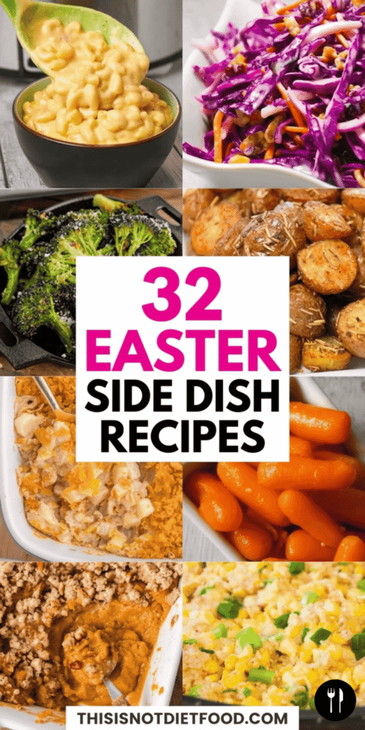 32 Easter dinner side dishes perfect for your holiday meal with family and friends. This collection includes easy Easter side dishes like creamy potato recipes, vegetable sides, fresh salads, and classic holiday favorites that pair perfectly with Easter ham. You’ll find quick Easter side dishes, make ahead Easter side dishes, crockpot Easter side dishes, and cold Easter side dishes that are great for preparing ahead of time. These Easter meal side dishes are perfect for Easter lunch, Easter brunch gatherings, and feeding a crowd. From Easter potato side dishes to fresh vegetable recipes, these are some of the best Easter side dishes for a complete holiday meal.