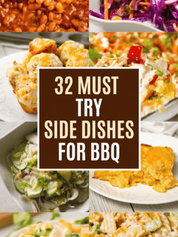 32 side dishes for BBQ perfect for summer cookouts, potlucks, and backyard gatherings. This collection includes easy side dishes for BBQ like pasta salads, potato salads, corn side dishes, coleslaw, and fresh vegetable salads that pair perfectly with BBQ chicken, ribs, burgers, and grilled meats. You’ll find cold side dishes for BBQ along with quick sides and healthy vegetable dishes that are perfect for hot summer days. These BBQ side dishes are great for feeding a crowd and ideal for Fourth of July BBQ parties, family cookouts, and potluck gatherings. If you’re looking for the best BBQ side dishes to serve with grilled meals, this list has plenty of simple and delicious ideas.