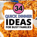 Need quick dinner ideas for busy families? These 34 easy weeknight dinner ideas include quick and easy dinner recipes, 30 minute dinners, and dump and go crockpot dinners perfect for hectic nights. Discover cheap dinners for a family, lazy dinners, kid friendly dinners, and easy meals for dinner using simple ingredients. From ground beef dishes to quick chicken and delicious vegetarian meals, these easy family friendly dinners are perfect for picky eaters. Great for meal planning menus, busy weeknight meals families love, and super easy weeknight dinners everyone will eat.