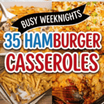 35 hamburger casserole recipes perfect for busy weeknight dinners and easy family meals. This roundup includes some of the best hamburger casserole recipes made with ground beef and simple ingredients. You’ll find hamburger potato casserole recipes, hamburger tater tot casserole recipes, hamburger noodle casserole recipes, and hamburger rice casseroles that are hearty and filling. There are also hamburger hashbrown casserole dishes, Mexican hamburger casserole recipes, and hamburger casserole recipes crockpot style for easy slow cooker dinners. From hamburger casserole with egg noodles and hamburger casserole with biscuits to hamburger pasta casserole and cowboy hamburger casserole, these ground beef recipes are perfect for feeding a crowd and kid friendly dinners.