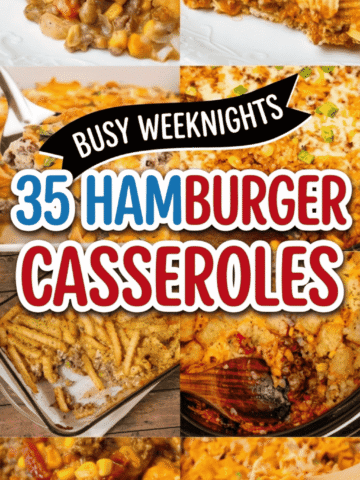 35 hamburger casserole recipes perfect for busy weeknight dinners and easy family meals. This roundup includes some of the best hamburger casserole recipes made with ground beef and simple ingredients. You’ll find hamburger potato casserole recipes, hamburger tater tot casserole recipes, hamburger noodle casserole recipes, and hamburger rice casseroles that are hearty and filling. There are also hamburger hashbrown casserole dishes, Mexican hamburger casserole recipes, and hamburger casserole recipes crockpot style for easy slow cooker dinners. From hamburger casserole with egg noodles and hamburger casserole with biscuits to hamburger pasta casserole and cowboy hamburger casserole, these ground beef recipes are perfect for feeding a crowd and kid friendly dinners.