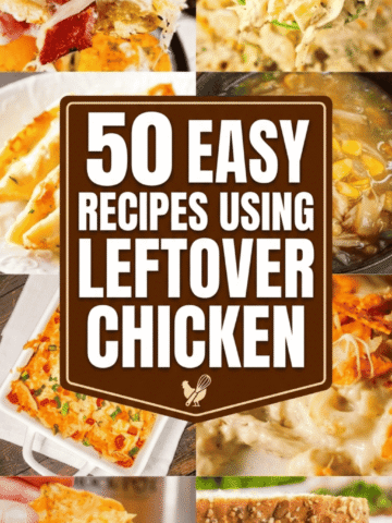 50 easy recipes using leftover chicken that turn simple leftovers into quick and delicious meals. This roundup includes leftover chicken breast recipes and leftover chicken thigh recipes perfect for dinner, lunch, and meal prep. Discover chicken soup, casseroles, crockpot meals, pasta dishes, Mexican chicken recipes, and one pot dinners made with shredded chicken. Recipes include meals with rice, potatoes, broccoli, noodles, tortillas, biscuits, crescent rolls, tater tots, and stuffing. You’ll also find kid friendly options like buffalo chicken dip, BBQ chicken dinners, Alfredo pasta, gnocchi recipes, and cold chicken meals perfect for summer. Great for toddlers, families, freezer meals, and easy appetizers.