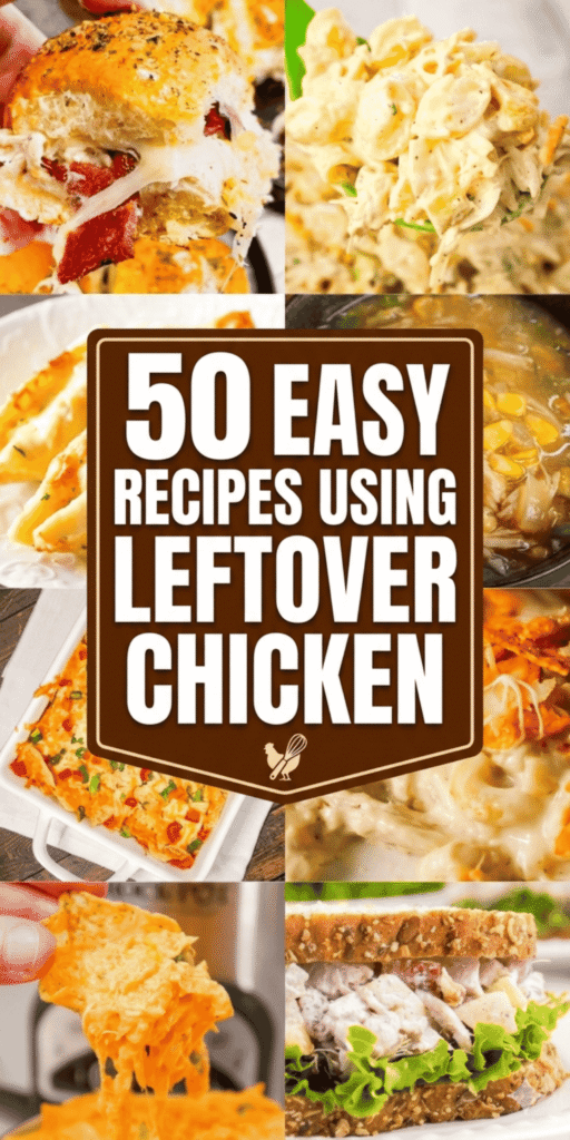 50 easy recipes using leftover chicken that turn simple leftovers into quick and delicious meals. This roundup includes leftover chicken breast recipes and leftover chicken thigh recipes perfect for dinner, lunch, and meal prep. Discover chicken soup, casseroles, crockpot meals, pasta dishes, Mexican chicken recipes, and one pot dinners made with shredded chicken. Recipes include meals with rice, potatoes, broccoli, noodles, tortillas, biscuits, crescent rolls, tater tots, and stuffing. You’ll also find kid friendly options like buffalo chicken dip, BBQ chicken dinners, Alfredo pasta, gnocchi recipes, and cold chicken meals perfect for summer. Great for toddlers, families, freezer meals, and easy appetizers.
