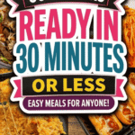 50 thirty minute meals perfect for busy weeknights when you need dinner on the table fast. This roundup includes easy dinner recipes made with ground beef, chicken, ground turkey, sausage, shrimp, pork, and rotisserie chicken. You’ll find skillet meals, stove top dinners, air fryer recipes, casseroles, and one pot meals that are perfect for families and picky eaters. Recipes include pasta dishes, gnocchi dinners, beef and broccoli, chicken and rice meals, and comfort food favorites with potatoes, rice, mushrooms, and orzo. These quick and easy dinners are kid friendly, budget friendly, and perfect for cheap family meals, meal planning, and simple weeknight cooking.
