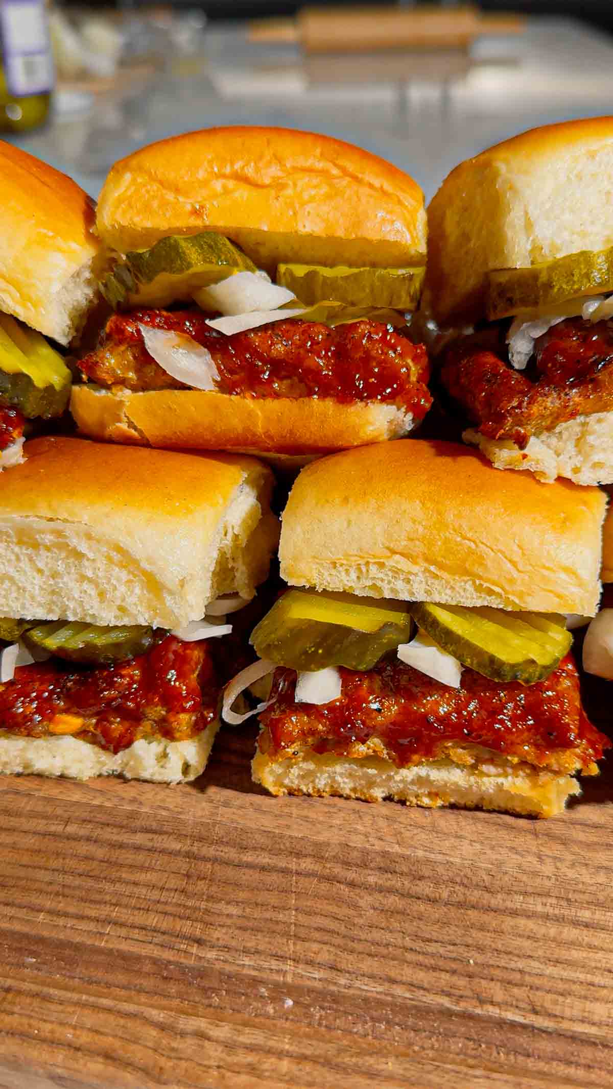 These homemade McRib sliders are the ultimate easy dinner idea for busy weeknights, game day snacks or party food! Made with soft King&rsquo;s Hawaiian rolls brushed with butter and toasted to perfection, these BBQ pork sliders are loaded with juicy ground pork patties seasoned with bold barbecue flavour and coated in Sweet Baby Ray&rsquo;s sauce. Topped with sliced pickles and onions, they deliver that classic McRib taste in a fun, shareable slider recipe. If you&rsquo;re looking for easy slider recipes, Hawaiian roll sliders, BBQ pork recipes or crowd-pleasing comfort food ideas, this simple recipe is a must-try. Perfect for family dinners, picky eaters and quick meals everyone will love!