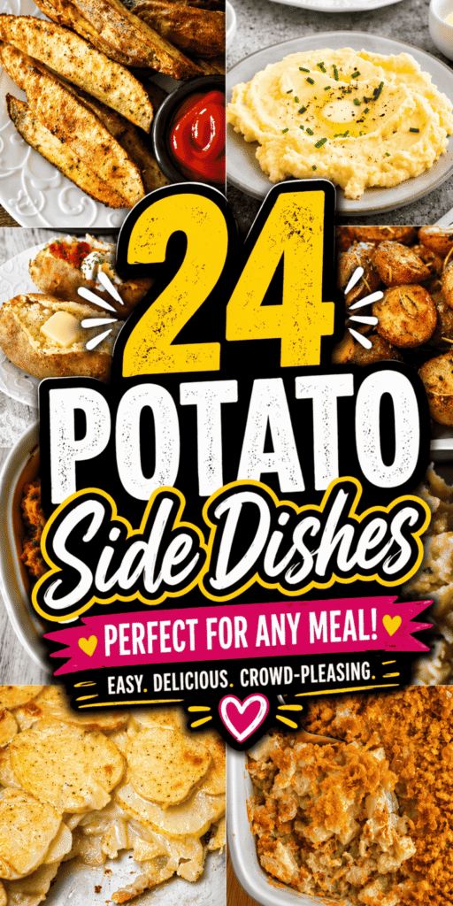 Looking for the best potato side dishes recipes to upgrade your meals? This roundup is packed with easy potato recipes, potato casserole recipes, and simple side dishes perfect for any night of the week. From smashed potatoes baked with garlic butter and parmesan to cheesy scalloped potatoes and potato gratin recipe favorites, these potato sides are the ultimate comfort food. Whether you need side dishes with pork loin, steak sides ideas, or side dishes to go with roast chicken, you’ll find it here. Featuring baby potatoes recipes, baked potato sides, and veggie side dishes, these flavorful potato dishes are perfect for holidays, weeknights, or entertaining any crowd.