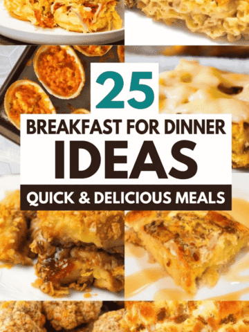 Looking for easy dinner recipes for family that everyone will actually eat? These breakfast for dinner ideas are perfect for busy weeknights, lazy dinners, and kid friendly dinners. This roundup is packed with breakfast meal ideas like sausage and egg breakfast recipes, skillet breakfast recipes, and breakfast baking ideas. You’ll find simple breakfast ideas, breakfast entree ideas, and creative breakfast for dinner ideas using eggs, sausage, and pantry staples. From make ahead egg dishes for breakfast to fun and easy breakfast ideas, these breakfast dinner recipes double as easy lunch ideas and simple dinner ideas with eggs. Perfect for quick, cozy, and satisfying dinner ideas easy enough for any night.