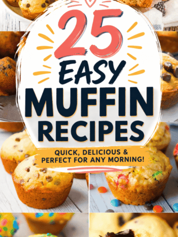 Looking for the ultimate list of Muffin Recipes? These 25 Easy Muffin Recipes include everything from Healthy Muffins Recipes to indulgent Bakery Style Muffins perfect for any craving. Whether you want Quick Muffin Recipes for busy mornings, Mini Muffin Recipes for snacks, or hearty Breakfast Muffins Recipes, this collection has it all. You’ll find Banana Oatmeal Muffins, Oatmeal Chocolate Chip Muffins, Chocolate Chip Muffins, and Berry Muffins that double as Easy Breakfast Ideas and Quick Snacks. From Healthy Baking Recipes to Sweet Desserts, these Homemade Muffins are perfect for Easy Grab And Go Breakfast Ideas, Breakfast Muffins For Kids, or even a cozy brunch spread.