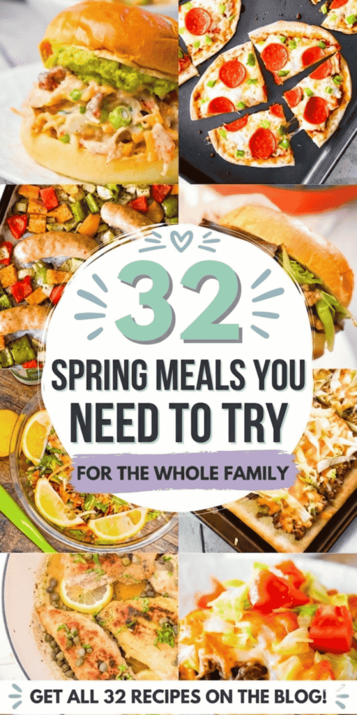 Looking for fresh inspiration for dinner? These 32 easy spring meals are perfect for busy weeknights, packed with healthy dinner ideas, cheap dinners for a family, and easy spring dinner recipes everyone will love. From light supper ideas healthy enough for warm evenings to hearty spring dinners family-friendly enough for picky eaters, this list covers it all. You’ll find spring meal ideas families can rely on, plus quick flavorful dinners, kid friendly dinners, and lazy dinners that still feel homemade. Whether you're meal planning or figuring out what to cook tonight, these spring recipes are filled with fresh and healthy recipes, springtime meal ideas, and yummy spring dinners perfect for friends family gatherings or simple weeknight meals.