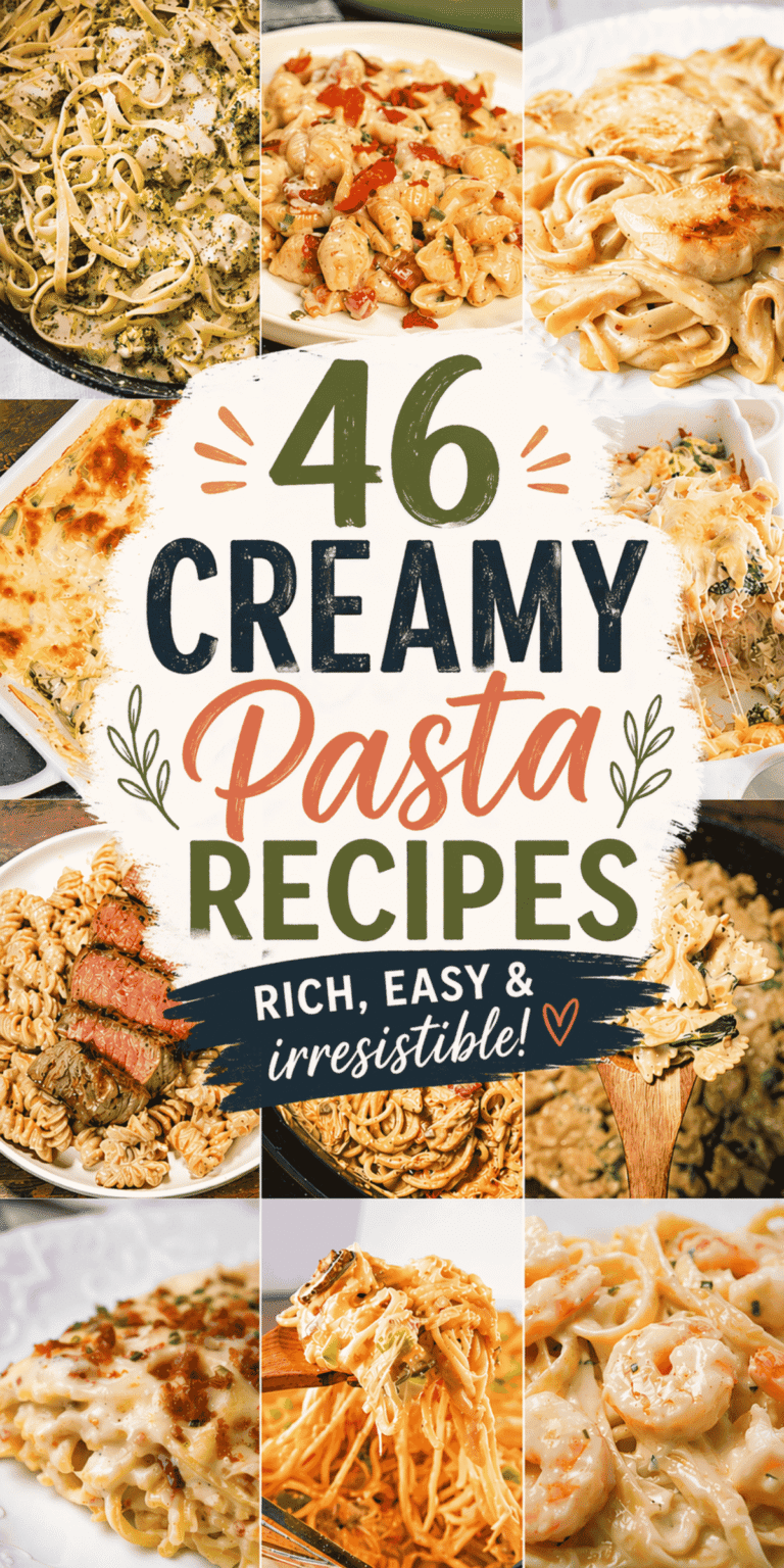 If you’re craving comfort food, these creamy pasta recipes are about to become your go-to for weeknight dinner. From cheesy garlic spaghetti and creamy garlic parmesan pasta to Cajun chicken pasta and baked pasta recipes, this collection is loaded with easy pasta dinner ideas. Perfect for lazy dinners, quick meals, or even dinner date recipes, you’ll find simple recipes with spaghetti noodles, creamy chicken pasta, and budget-friendly pasta ideas. Whether you need easy lunch ideas or something easy to cook for dinner, these creamy pasta dishes deliver rich flavor with minimal effort. Save these best pasta recipes now for fast family dinners!
