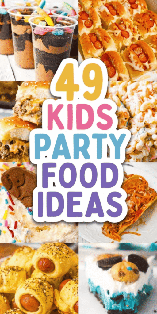 Planning a party and need the best Kids birthday party food ideas? This roundup of 49 Toddler Birthday Party Food and Children Party Food recipes is loaded with fun, easy and crowd-pleasing options. From Kids Party Treats like pudding cups, dirt pie and cookies to savory sliders, macaroni salad and potato salad, there’s something for every picky eater. These Birthday Party Food Ideas include Kids Party Snack Ideas, Kids Grazing Board inspiration, and Finger Food Platters Ideas Party Appetizers perfect for any celebration. Whether you’re planning 2 Year Birthday Party Food Ideas or Teenagers party foods, these bite sized foods and hand held foods are easy DIY food options that work for any party.