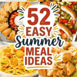 If you’re stuck in a dinner rut, these 52 easy summer meals are about to save your sanity. Packed with summertime meals perfect for hot nights, this list is full of easy summer dinner ideas, quick summer meals, and lazy dinners your whole family will actually eat. From grilled meat and fresh vegetables to refreshing summer dinners like salmon salad and vegetable pasta, there’s something here for every craving. These summer dinner recipes for family are ideal for weeknight dinner chaos, whether you need 30 minute meals, cheap meals, or no kitchen meals when it’s just too hot to cook. Think cold recipes dinner, pool dinner ideas, and dinners for hot days summer that require minimal effort but deliver big flavor.
