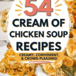 Looking for easy weeknight dinners? These 54 cream of chicken soup recipes are packed with comforting, family-friendly meals like baked chicken with cream of chicken soup, creamy chicken soup crockpot recipes, and simple chicken casserole with soup. Whether you’re using Campbells cream of chicken or making homemade condensed cream of chicken soup, this collection is full of easy recipes using cream of chicken soup that deliver big flavor with minimal effort. From chicken soup bake ideas to chicken breast in cream of chicken soup, you’ll find everything from creamy soup recipes easy to hearty chicken soups and stews. Perfect for busy nights, budget meals, and cozy dinners, these easy meals with cream of chicken soup are total lifesavers.
