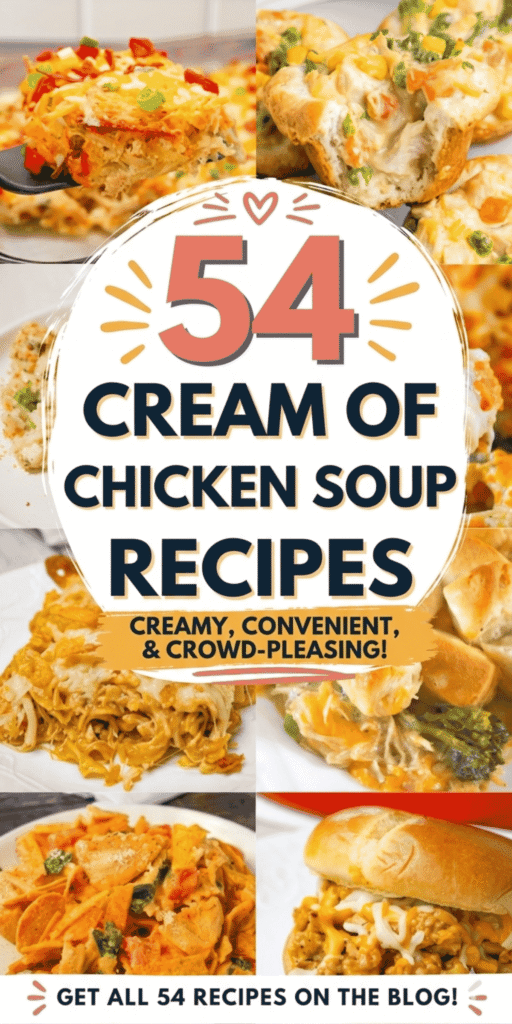 Looking for easy weeknight dinners? These 54 cream of chicken soup recipes are packed with comforting, family-friendly meals like baked chicken with cream of chicken soup, creamy chicken soup crockpot recipes, and simple chicken casserole with soup. Whether you’re using Campbells cream of chicken or making homemade condensed cream of chicken soup, this collection is full of easy recipes using cream of chicken soup that deliver big flavor with minimal effort. From chicken soup bake ideas to chicken breast in cream of chicken soup, you’ll find everything from creamy soup recipes easy to hearty chicken soups and stews. Perfect for busy nights, budget meals, and cozy dinners, these easy meals with cream of chicken soup are total lifesavers.