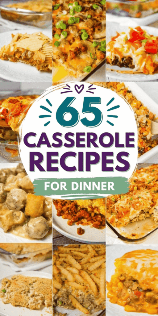 If you need easy casseroles for dinner that actually get eaten, this list of 65 recipes is exactly what you’ve been looking for. From healthy casserole recipes and high protein dinner recipes healthy enough for weeknights to indulgent easy comfort food loaded with cheese, this roundup covers it all. You’ll find dump and go crockpot dinners, sheet pan dinners, baked casserole classics, and quick and easy dinner recipes perfect for busy nights. There are ground beef recipes for dinner, beef casserole recipes, and even kielbasa sausage dishes like cheesy potato casserole and sausage casserole favorites. These lazy dinners are perfect for meal prep, freezer friendly meals, and budget friendly dinner ideas that feed a crowd. Whether you need prep ahead dinners healthy or a lazy day casserole, these family meals make dinner stress-free and seriously delicious.