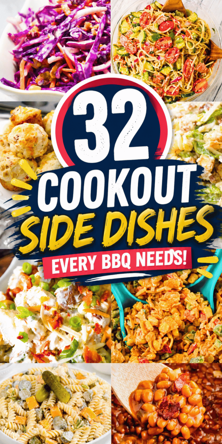 If you’re planning a backyard BBQ, potluck, or summer party, these 32 cookout side dishes are exactly what your menu needs. From creamy pasta salads and fresh cookout veggies to classic barbecue side dishes and cold sides for hot summer days, this list is packed with easy, crowd-pleasing recipes. Whether you need make ahead side dishes for a BBQ, cheap and easy options for feeding a family, or the best sides for burgers, hot dogs, and ribs, you’ll find plenty of simple ideas here. Perfect for 4th of July celebrations, Memorial Day, and casual cookouts, these easy sides for BBQ parties are made to impress without the stress.