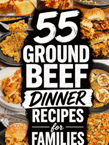 Looking for easy meals with ground beef that your whole family will actually eat? This collection of 55 ground beef dinner recipes for families is packed with quick dinner ideas, budget meals, one pot meals, skillet pasta recipes, cheesy casseroles and fast family dinners perfect for busy weeknights. From taco spaghetti recipe ideas and cheeseburger mac to beef casserole recipes, cheesy beef skillet dinners and ground beef pasta recipes, these comfort recipes dinners are loaded with flavour and simple ingredients. Whether you need lazy dinners, easy weeknight meals, beef and rice recipes simple enough for beginners or quick ground beef dinners using hamburger meat recipes, this roundup has something for everyone craving hearty beef dinner recipes and satisfying homemade meals.