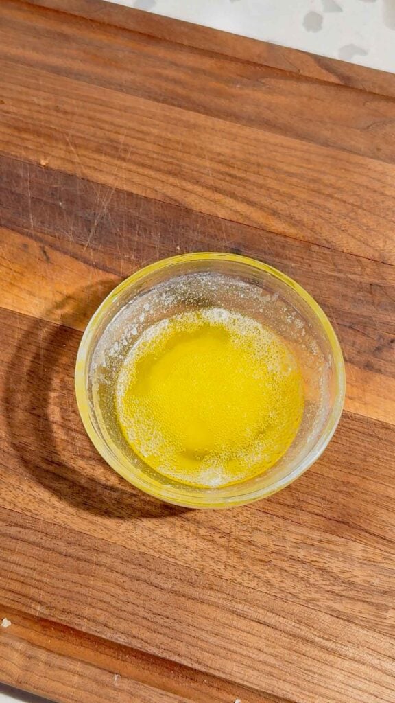 melted butter in a small glass bowl