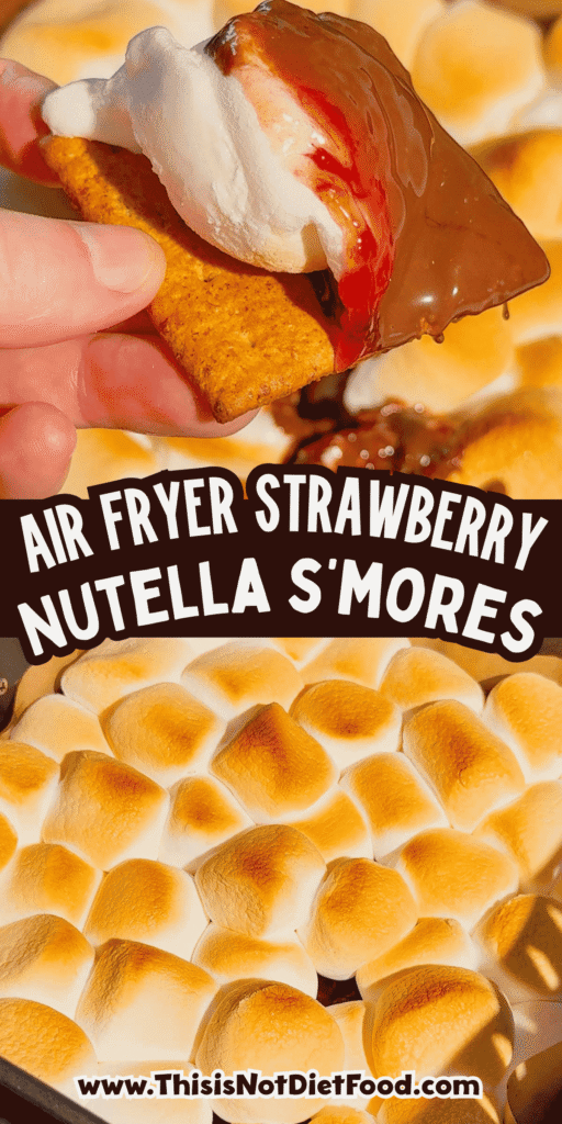 This Air Fryer Strawberry Nutella S’mores Dip is the ultimate easy dessert recipe for chocolate lovers, summer parties and cozy movie nights at home. Made with creamy Nutella, sweet strawberry pie filling and gooey toasted marshmallows, this air fryer dessert is a fun twist on classic campfire s’mores without needing a fire pit. Serve it warm with graham crackers, cookies, pretzels or fresh strawberries for the perfect sweet snack, party dessert or quick treat idea. If you love easy air fryer recipes, dessert dips, viral TikTok desserts, chocolate strawberry desserts, marshmallow treats and fun family dessert ideas, this easy s’mores dip recipe is a must try for sleepovers, date nights, birthday parties, holiday gatherings and summer entertaining.