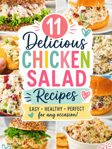 Looking for Easy Chicken Salad recipes the whole family will love? This collection of 11 Chicken Salad Recipes is packed with everything from a classic Homemade Chicken Salad to flavorful Chicken Salad With Grapes, Greek Chicken Salad, Southern Style Chicken Salad and more. Whether you're using Rotisserie Chicken, Pre Cooked Chicken or Tender Chicken Breast, these Chicken Salad Ideas are perfect for Meal Prep For The Week, Healthy Lunch Salad Idea inspiration and Easy Weeknight Dinners. Discover How To Make Chicken Salad for sandwiches, wraps, croissants and Chicken Salad Bowls. These Chicken Salads For Dinner are loaded with flavor and make great Easy Picnic Food Ideas, Summer Lunch options and Quick Meals for busy days.