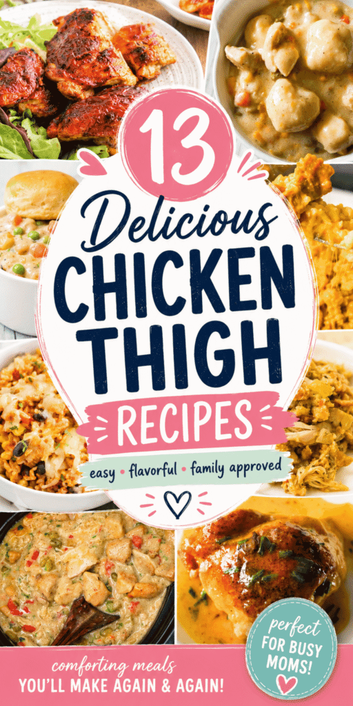 Looking for new Meals With Chicken Thighs your family will actually eat? This roundup of 13 Easy Chicken Thigh Recipes is packed with flavourful ideas including Chicken Thigh Recipes Baked, Skillet Chicken Thighs, Creamy Garlic Chicken, Honey And Garlic Chicken and comforting Chicken Thigh And Rice Recipe favourites. Whether you need Quick Weeknight Meals, Family Dinner inspiration or Healthy Chicken Meal options, these Chicken Thighs Dinner recipes deliver. Discover Oven Baked Chicken Thighs, Pan Seared Chicken, Stove Top Chicken Thighs and Garlic Chicken dishes loaded with simple ingredients. Perfect for Picky Eaters, Dinner Recipes For Kids and anyone looking for Easy Chicken Dinner Recipes that are satisfying, affordable and easy to prepare.