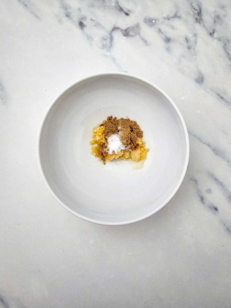 cumin, salt and minced garlic