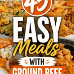 Looking for Quick Dinner Ideas With Ground Beef that everyone will actually eat? This collection of 45 Easy Meals With Ground Beef is packed with the Best Ground Beef Recipes for busy families. You'll find Quick Ground Beef Recipes For Dinner, cheesy casseroles, hearty skillet meals, creamy pasta dishes, Beef And Rice recipes, one pot dinners, and comforting Beef Casserole Recipes. Whether you're wondering What To Do With Ground Beef, need Easy Weeknight Dinners, Fast Dinner Recipes, Lazy Dinners, or simple Hamburger Meat Recipes, this roundup has you covered. From Ground Beef Recipes and Beef Recipes Easy to Beef Recipes For Dinner, there are delicious meals for every craving and every budget.