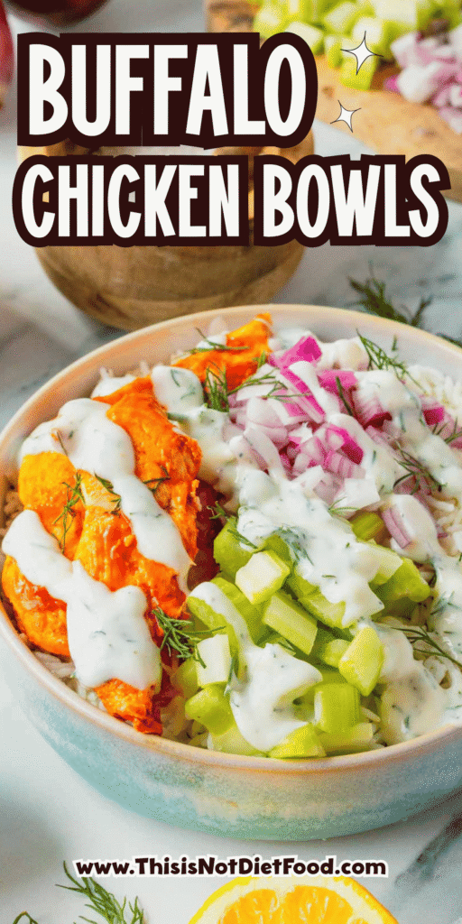 This Buffalo Chicken Bowl is the ultimate easy dinner recipe for busy weeknights, meal prep lunches, and game day food cravings. Tender chicken tossed in spicy Buffalo sauce is served over fluffy white rice and topped with crisp celery, red onion, and a creamy homemade ranch dressing for the perfect balance of heat and freshness. If you're looking for healthy chicken bowl recipes, Buffalo chicken rice bowls, easy meal prep ideas, or quick family dinner recipes, this dish checks every box. Packed with protein, loaded with flavor, and ready in just 30 minutes, these Buffalo Chicken Bowls are a satisfying comfort food meal that feels restaurant-worthy while being simple enough to make at home any night of the week.