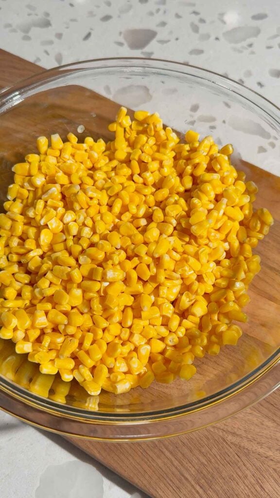 corn in a mixing bowl