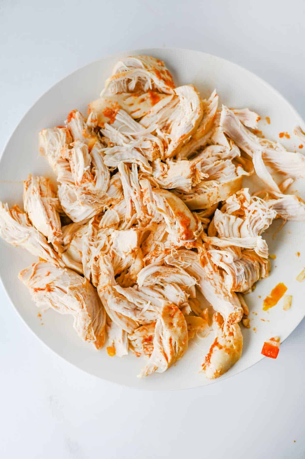 shredded chicken breast on a plate